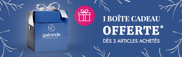 Boîte cadeau bleue avec ruban